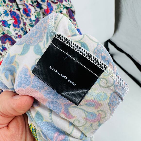 Summersalt Cinched Waist Long Sleeve Caftan Midi Dress Floral Print Size 1XL - Picture 9 of 10